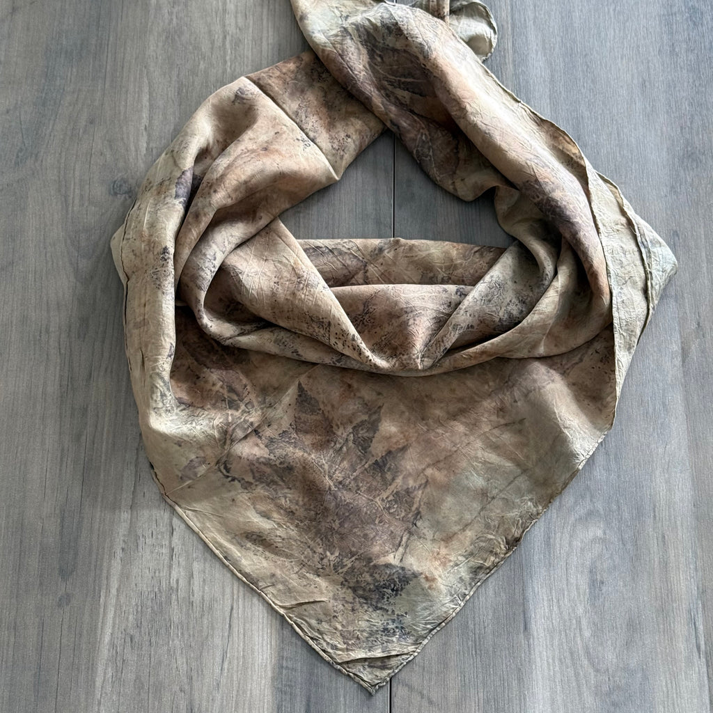 Handcrafted Botanical Silk Scarf