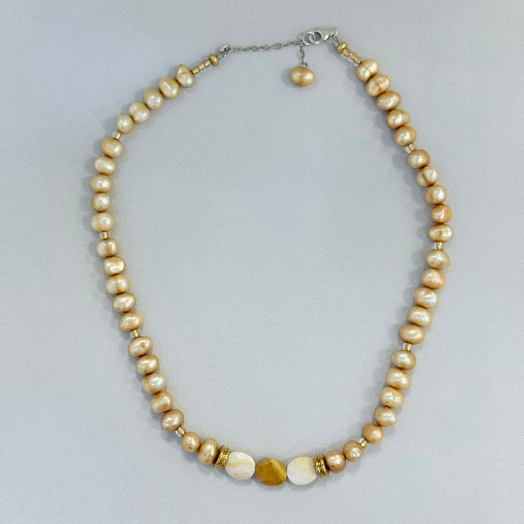 Gold Pearl Necklace