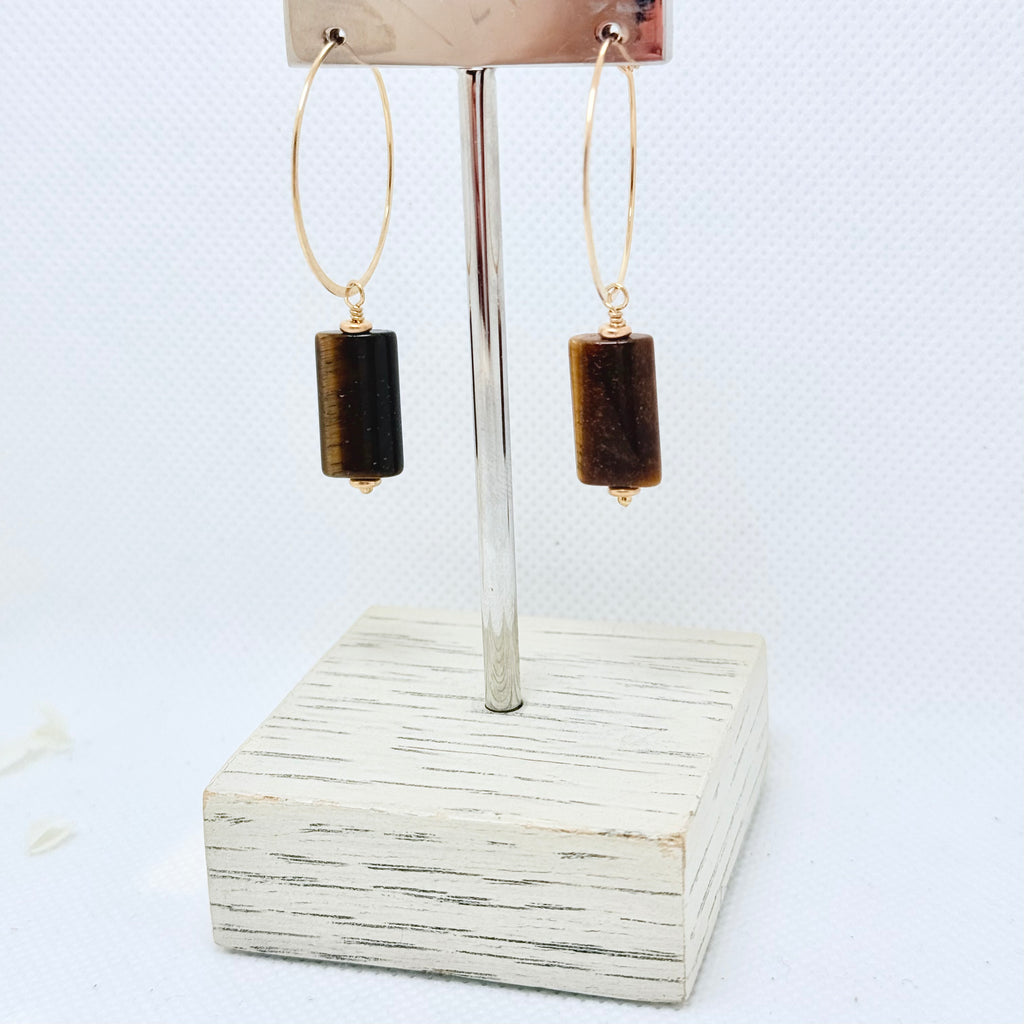 Tiger Eye Hoops
