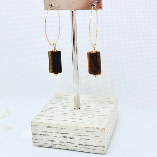 Tiger Eye Hoops