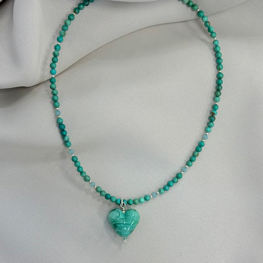 Sea Glass Heart Necklace
