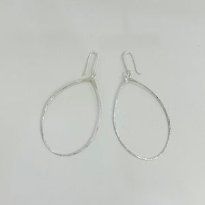 Silver Oval Hoops