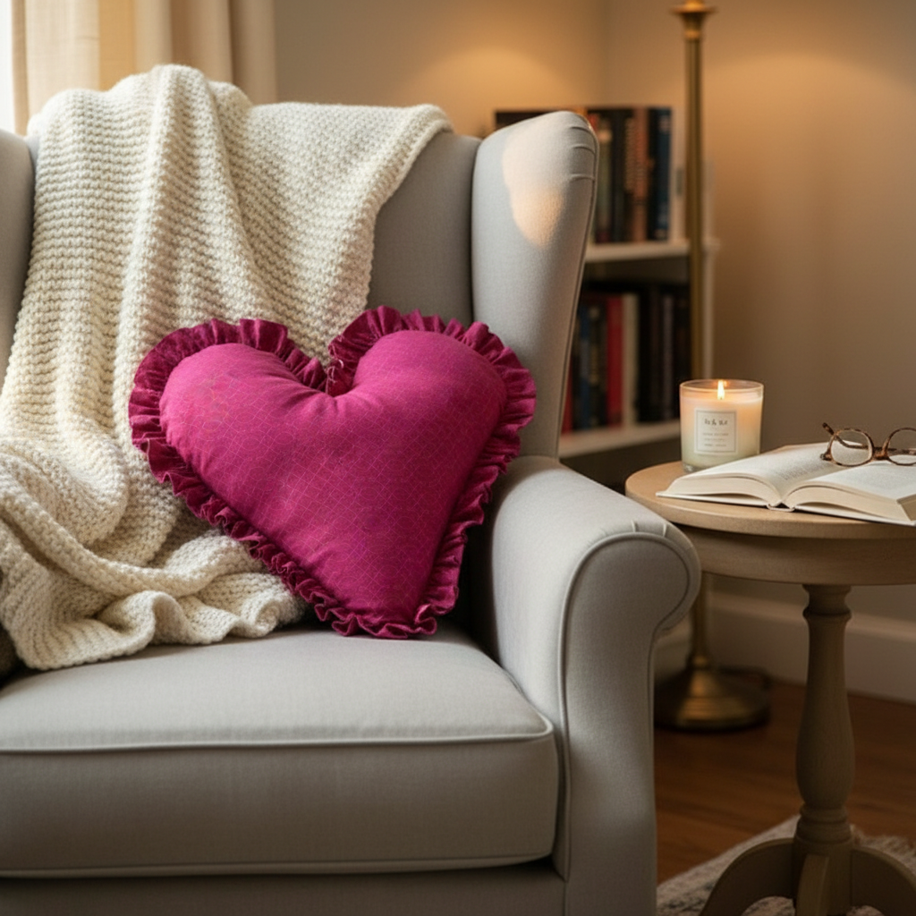 Heart Ruffled Pillow
