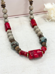 Rare Coral Bamboo Necklace