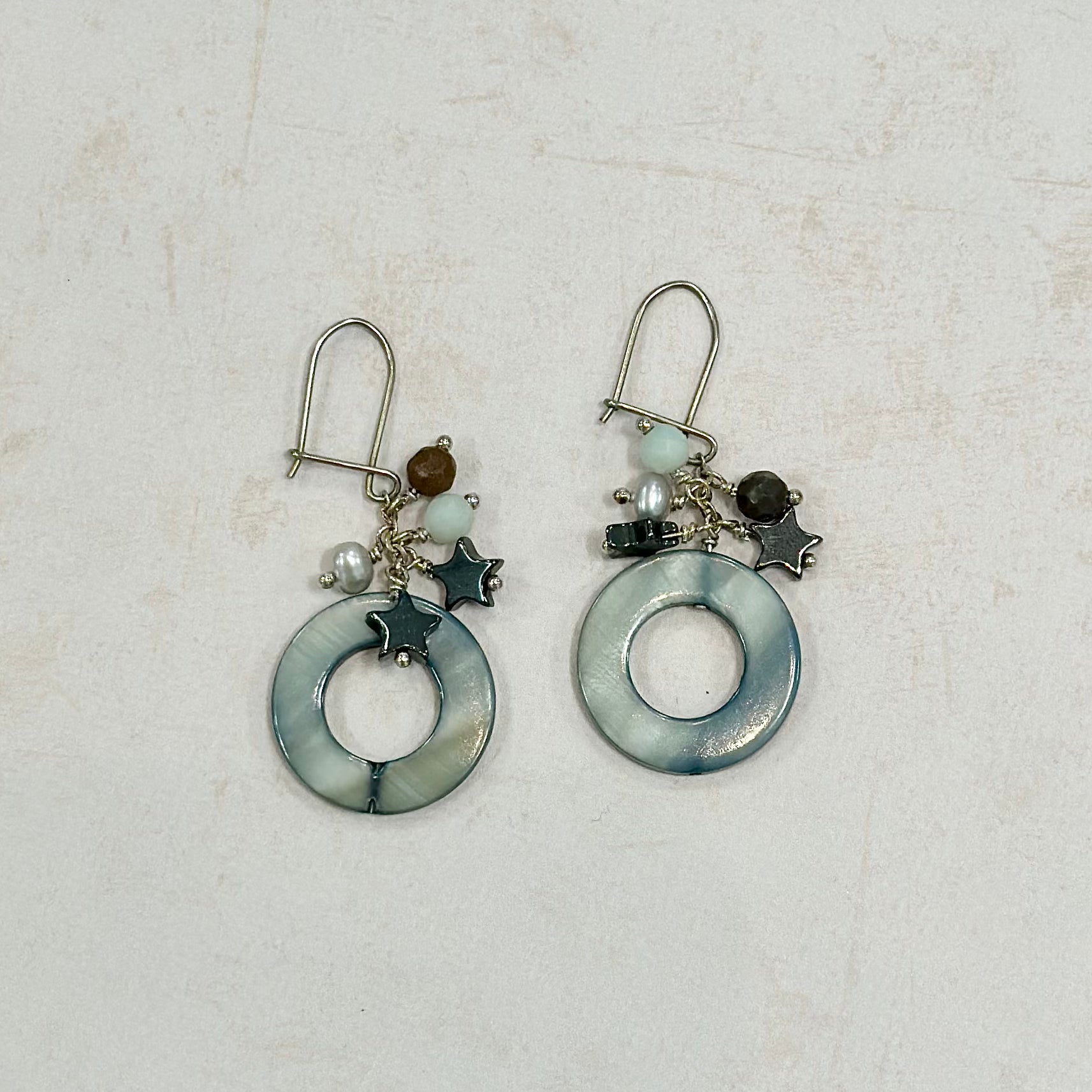 Mother of Pearl Donut Earrings