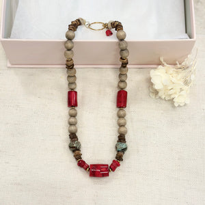 Rare Coral Bamboo Necklace