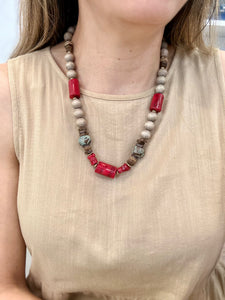 Coral Bamboo Necklace