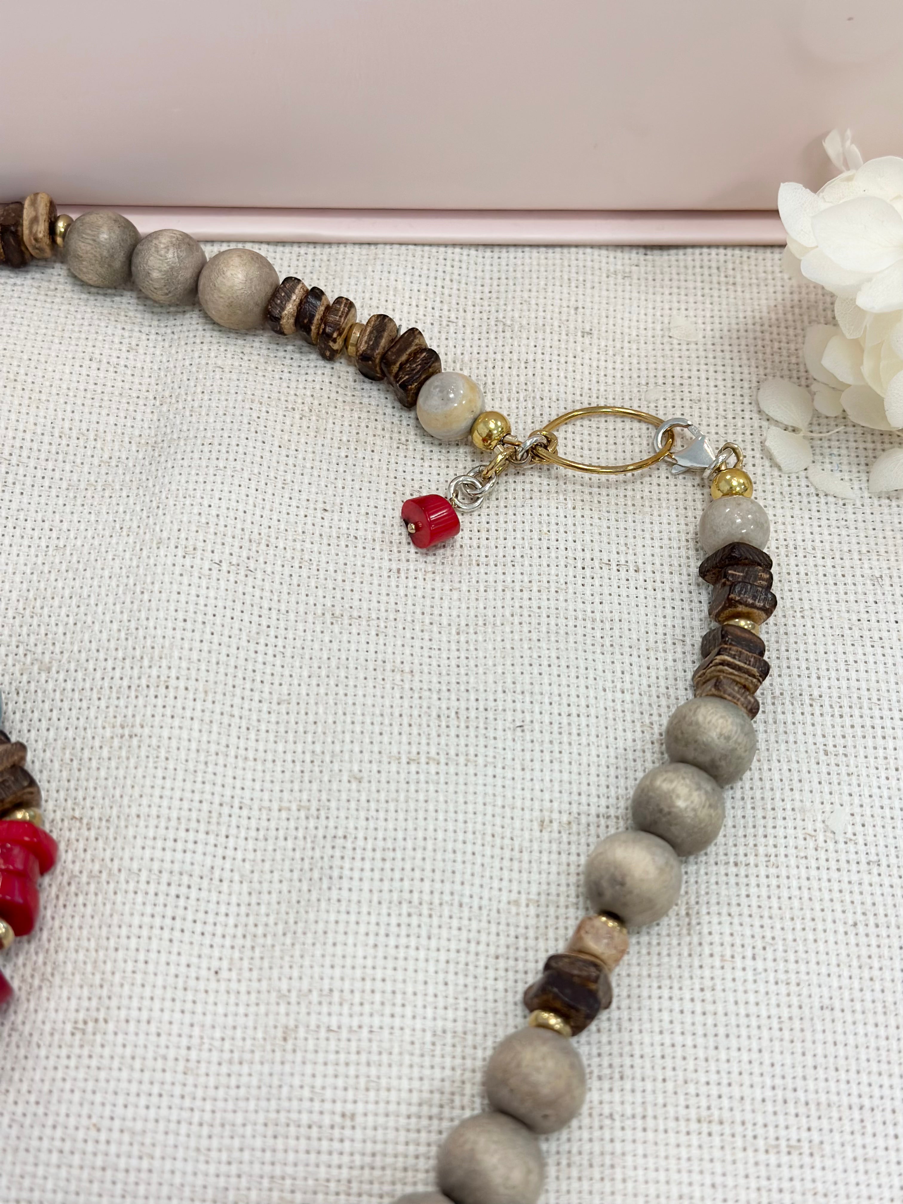 Rare Coral Bamboo Necklace