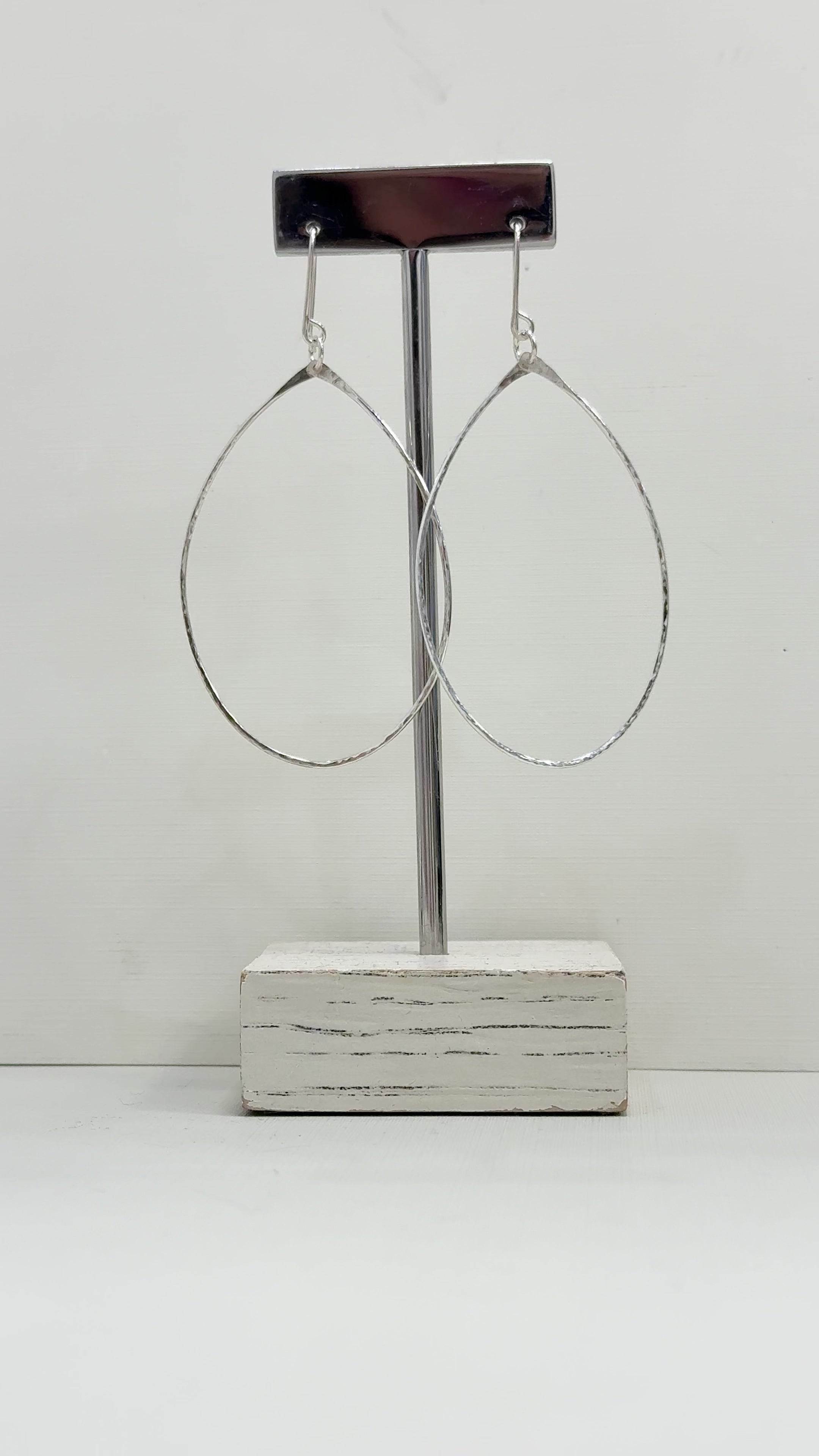 Silver Oval Hoops
