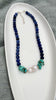 One-of-a-Kind Natural Sodalite, Turquoise & Baroque Pearl Statement Necklace