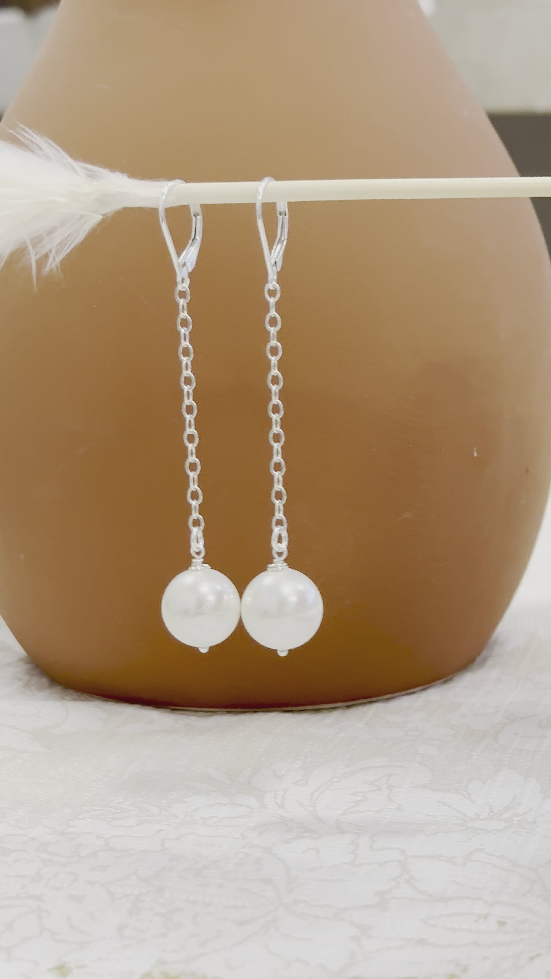 Dangling Pearl Earrings