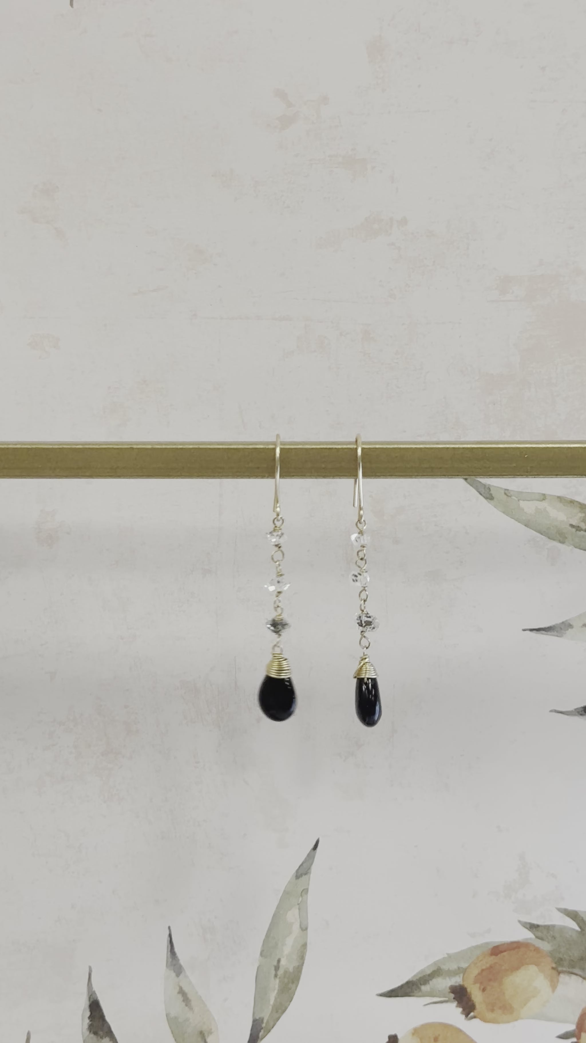 Dangling Gemstone Earrings