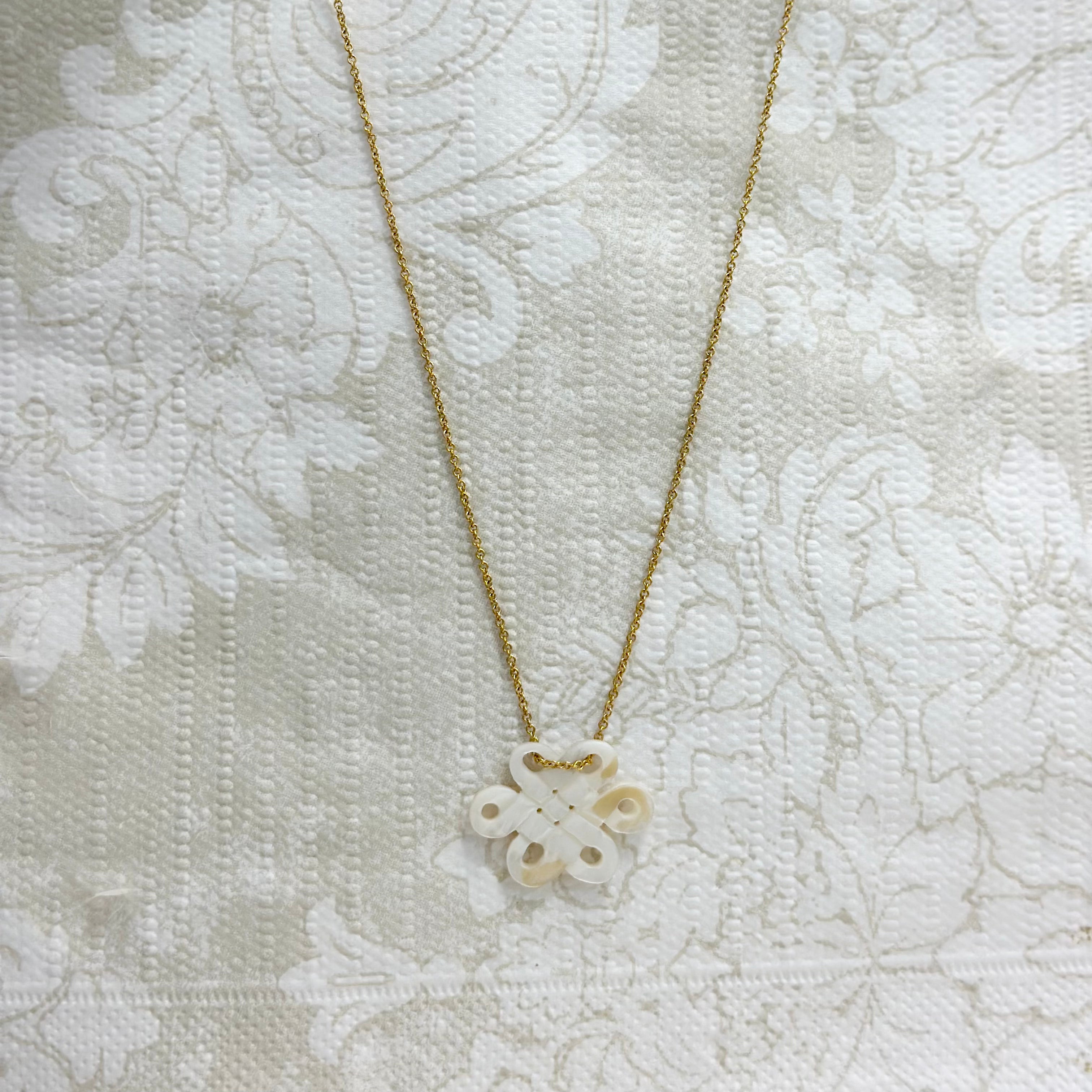 Mother of Pearl Carved Knot Pendant
