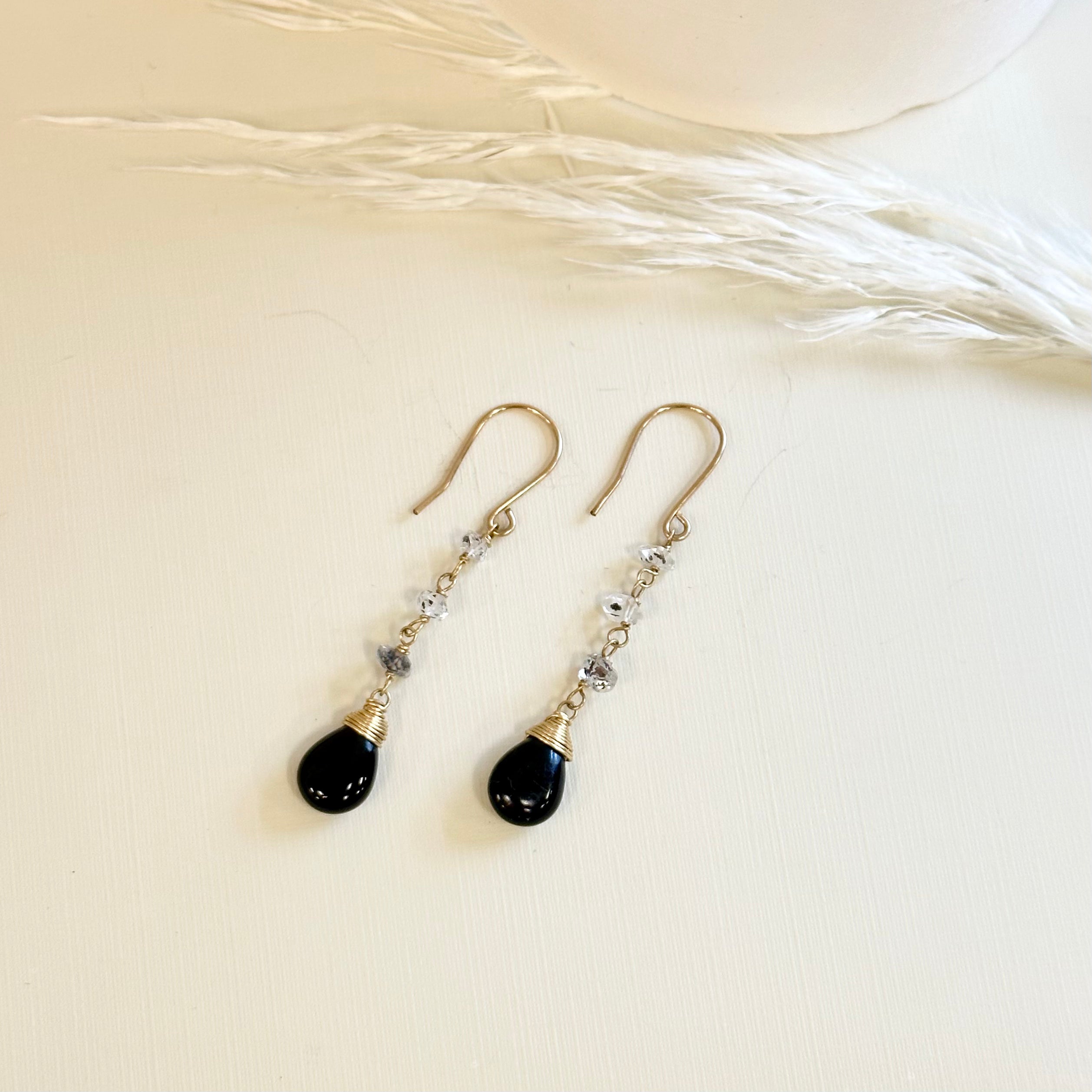 Dangling Gemstone Earrings