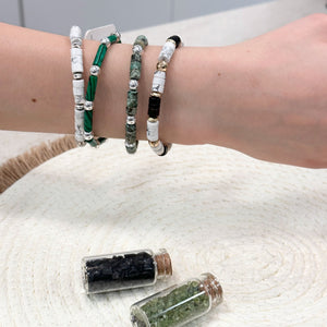 Howlite Heishi gemstone bracelet