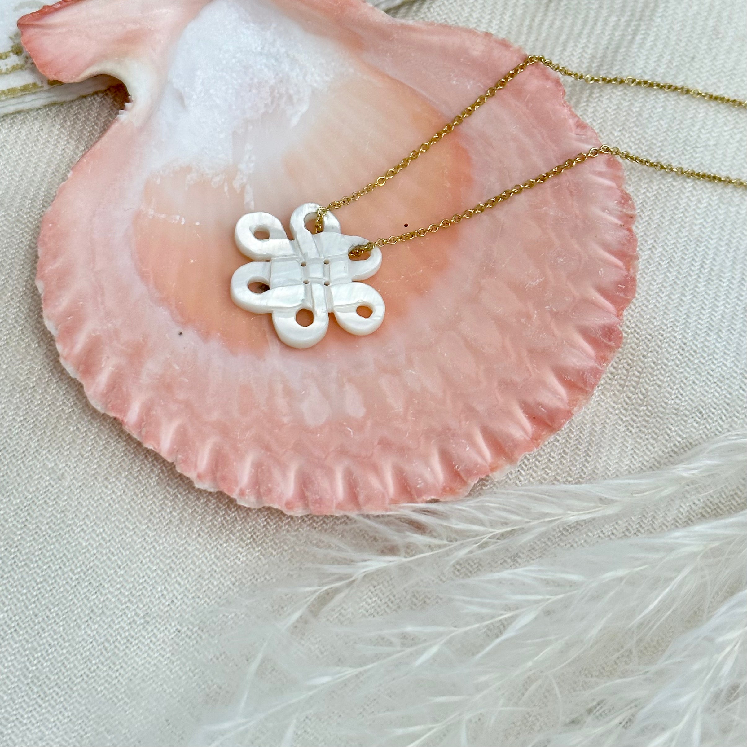 Mother of Pearl Carved Knot Pendant