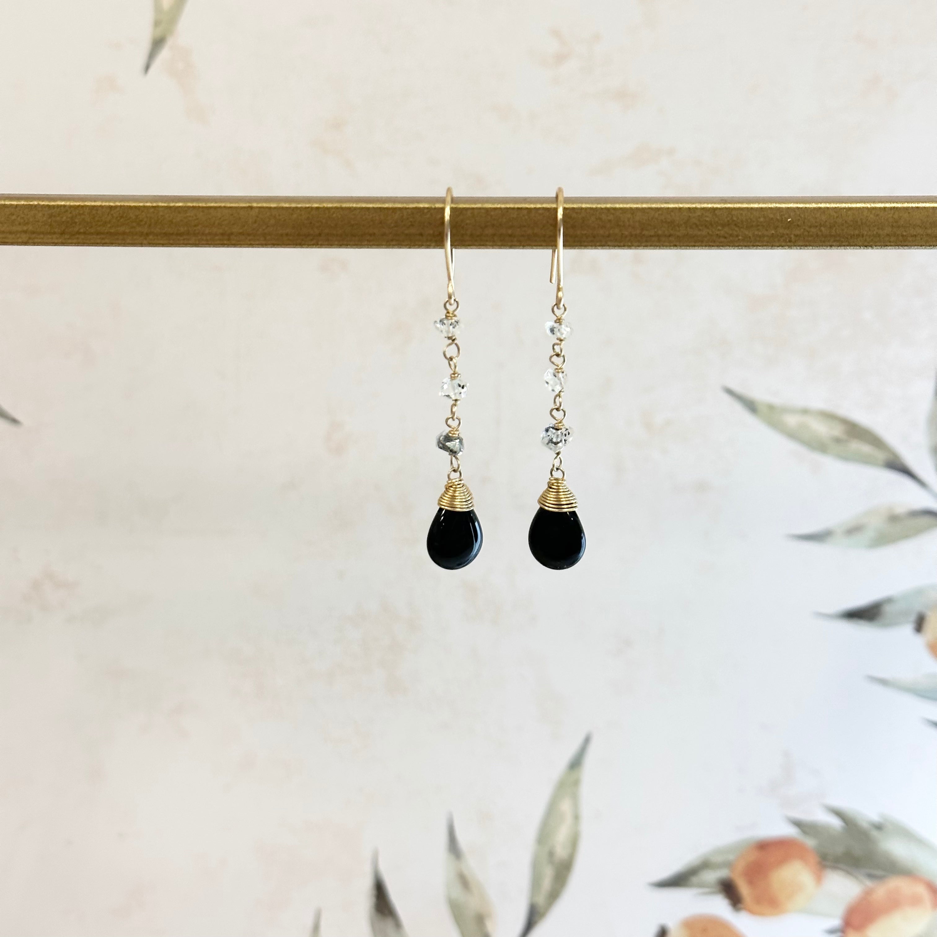 Dangling Gemstone Earrings