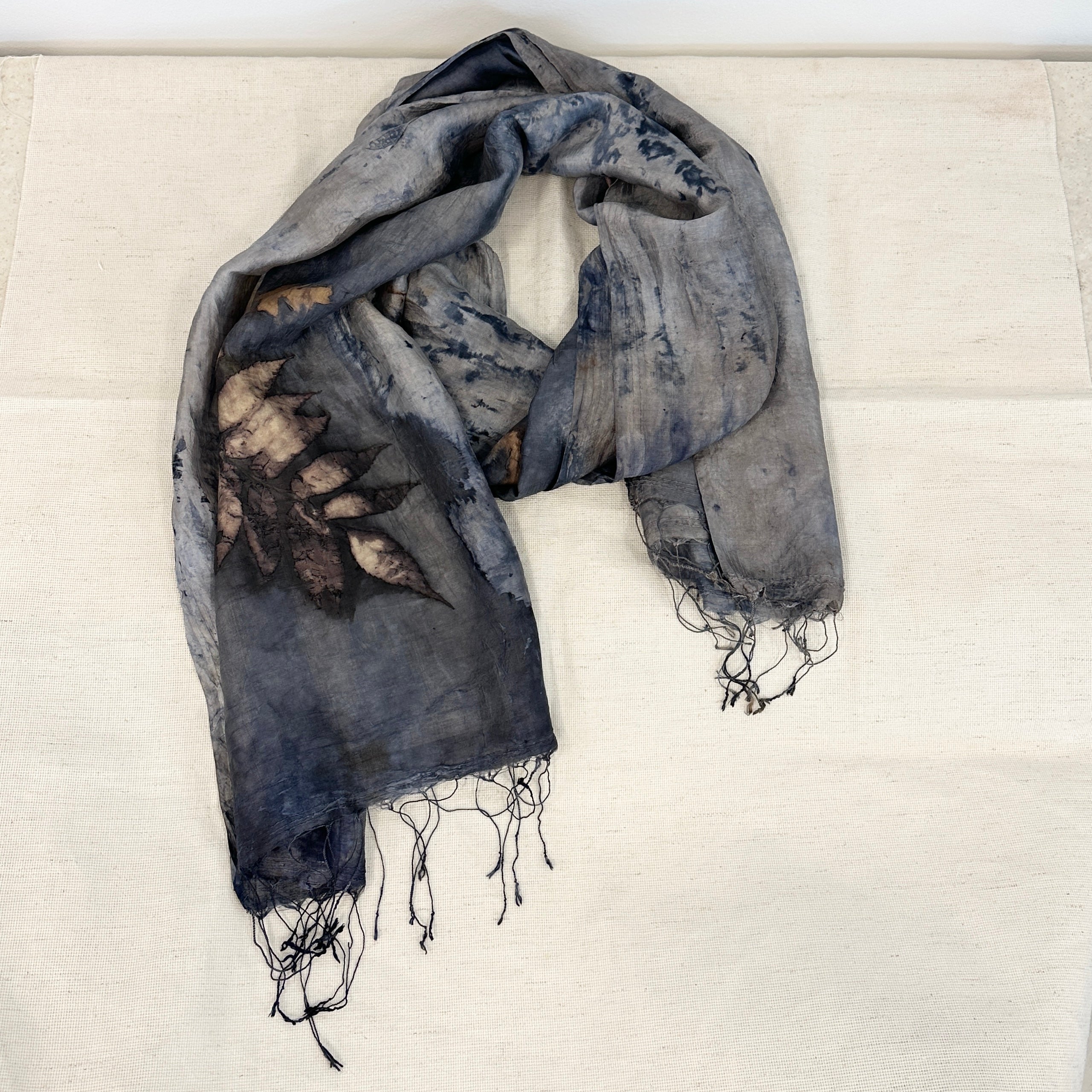 Eco Print Silk Scarf